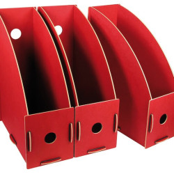 Drie rode tijdschriftcassettes van Werkhaus